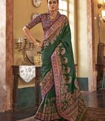 poly viscose art silk paisley print banarasi saree