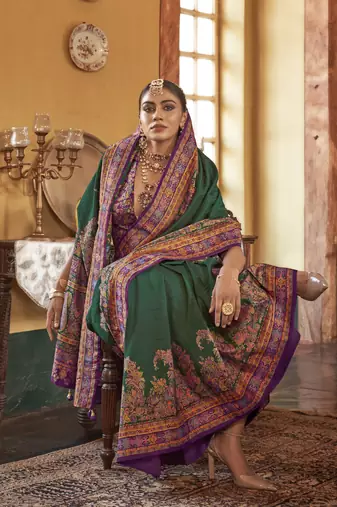 poly viscose art silk paisley print banarasi saree