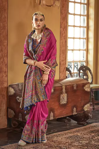 poly viscose art silk paisley print banarasi saree