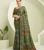 green poly viscose georgette banarasi saree