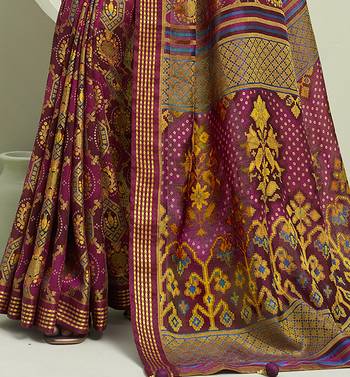 magenta poly viscose georgette banarasi saree 4