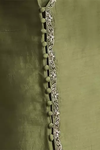 Green hand embroidered kurta set