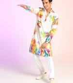 Men colorful splash holi kurta