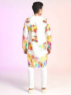 Men colorful splash holi kurta 4