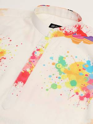 Men colorful splash holi kurta 5