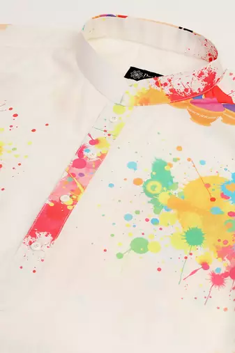 Men colorful splash holi kurta