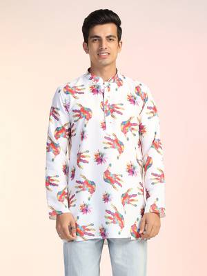 Men color splash holi kurta 2