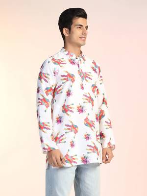 Men color splash holi kurta 3