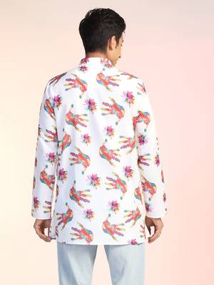 Men color splash holi kurta 4