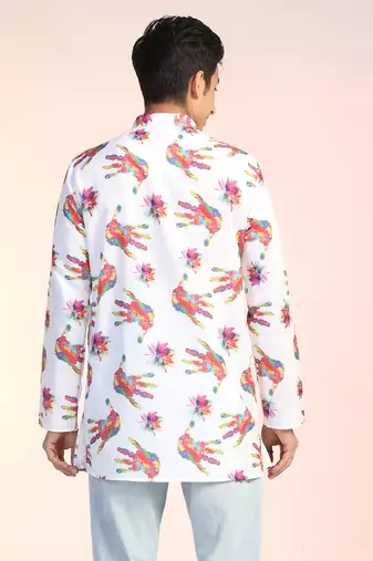 Men color splash holi kurta