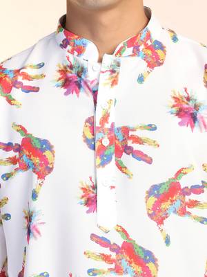 Men color splash holi kurta 5