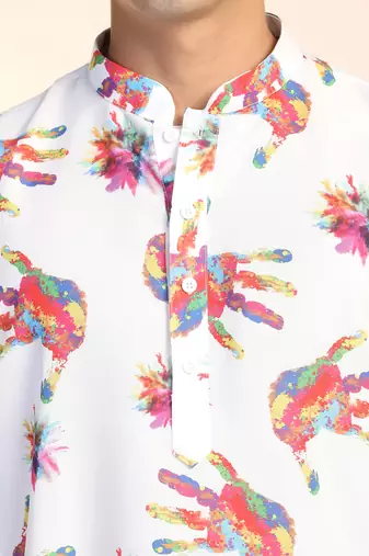 Men color splash holi kurta