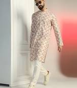 Men multicolor digital print kurta trouser set