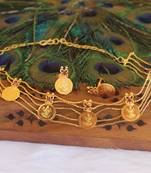Gold plated coin choker necklace set
