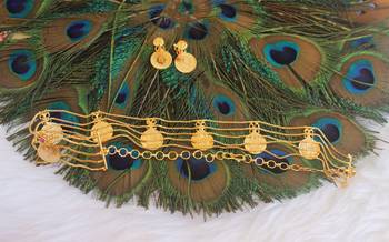 Gold plated coin choker necklace set 4