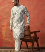 Men multicolor digital print kurta