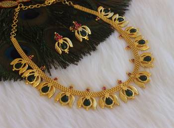 Kerala style palakka choker necklace set 2