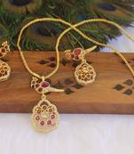 Matte finish peacock necklace set