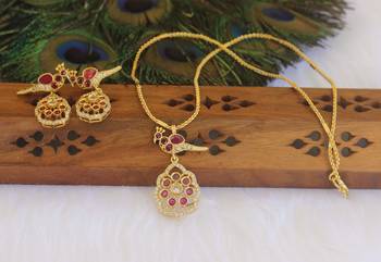 Matte finish peacock necklace set 2