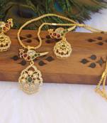 Matte finish peacock necklace set