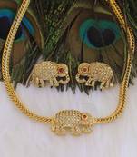Matte finish elephant choker necklace set