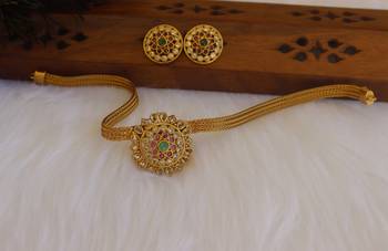 Matte finish traditional choker necklace set 2