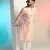 men peach embroidered kurta