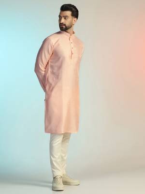 men peach embroidered kurta 2