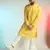 Men yellow embroidery kurta