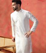 Men white embroidery kurta