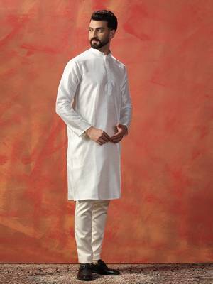 Men white embroidery kurta 2