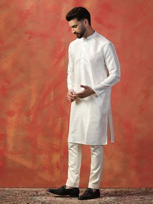 Men white embroidery kurta 3