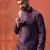 Men purple embroidery kurta