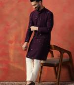 Men purple sequence kurta