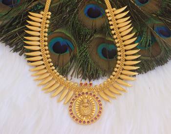 Gold plated lakshmi necklace 1