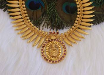 Gold plated lakshmi necklace 2