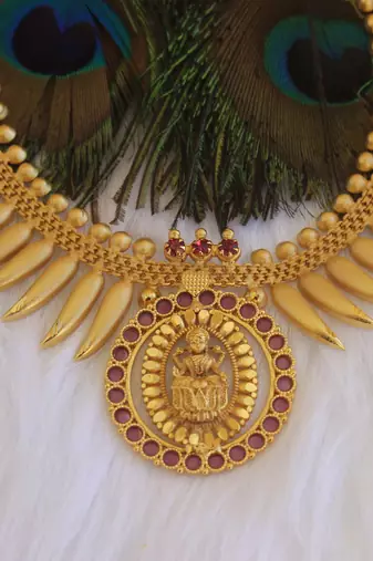 Gold plated lakshmi necklace