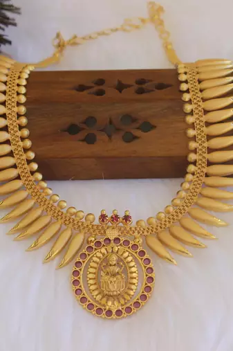 Gold plated lakshmi necklace