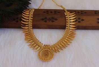 Gold plated lakshmi necklace 4