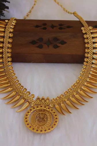 Gold plated lakshmi necklace
