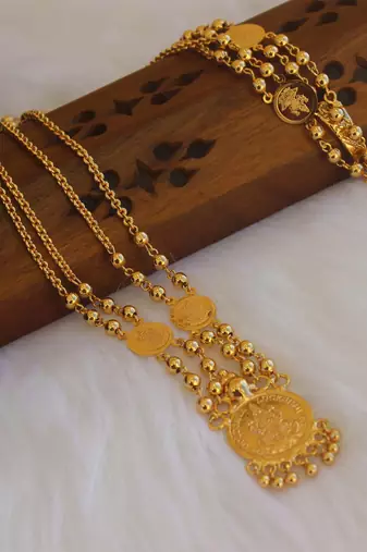 Kerala style kasu coin chain necklace
