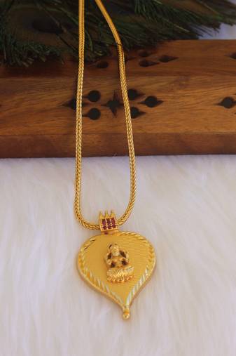 Kerala style gold plated lakshmi necklace