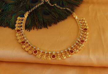 Temple lakshmi kerala palakka choker necklace 1