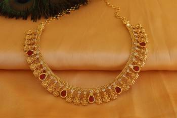 Temple lakshmi kerala palakka choker necklace 2