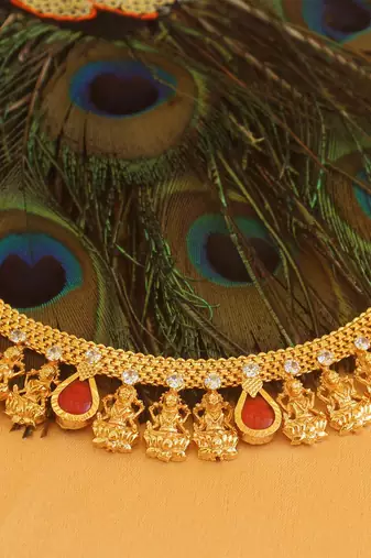 Temple lakshmi kerala palakka choker necklace
