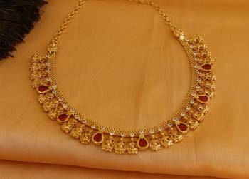 Temple lakshmi kerala palakka choker necklace 4