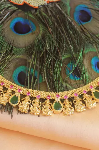 Temple lakshmi kerala palakka choker necklace
