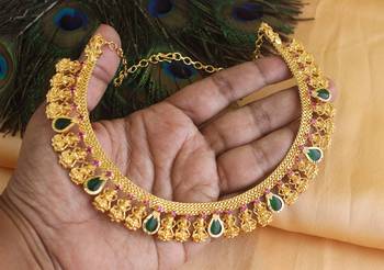 Temple lakshmi kerala palakka choker necklace 3