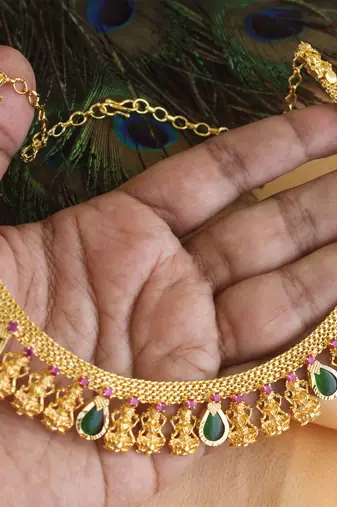 Temple lakshmi kerala palakka choker necklace