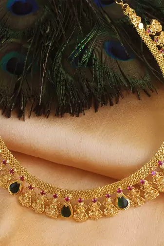 Temple lakshmi kerala palakka choker necklace